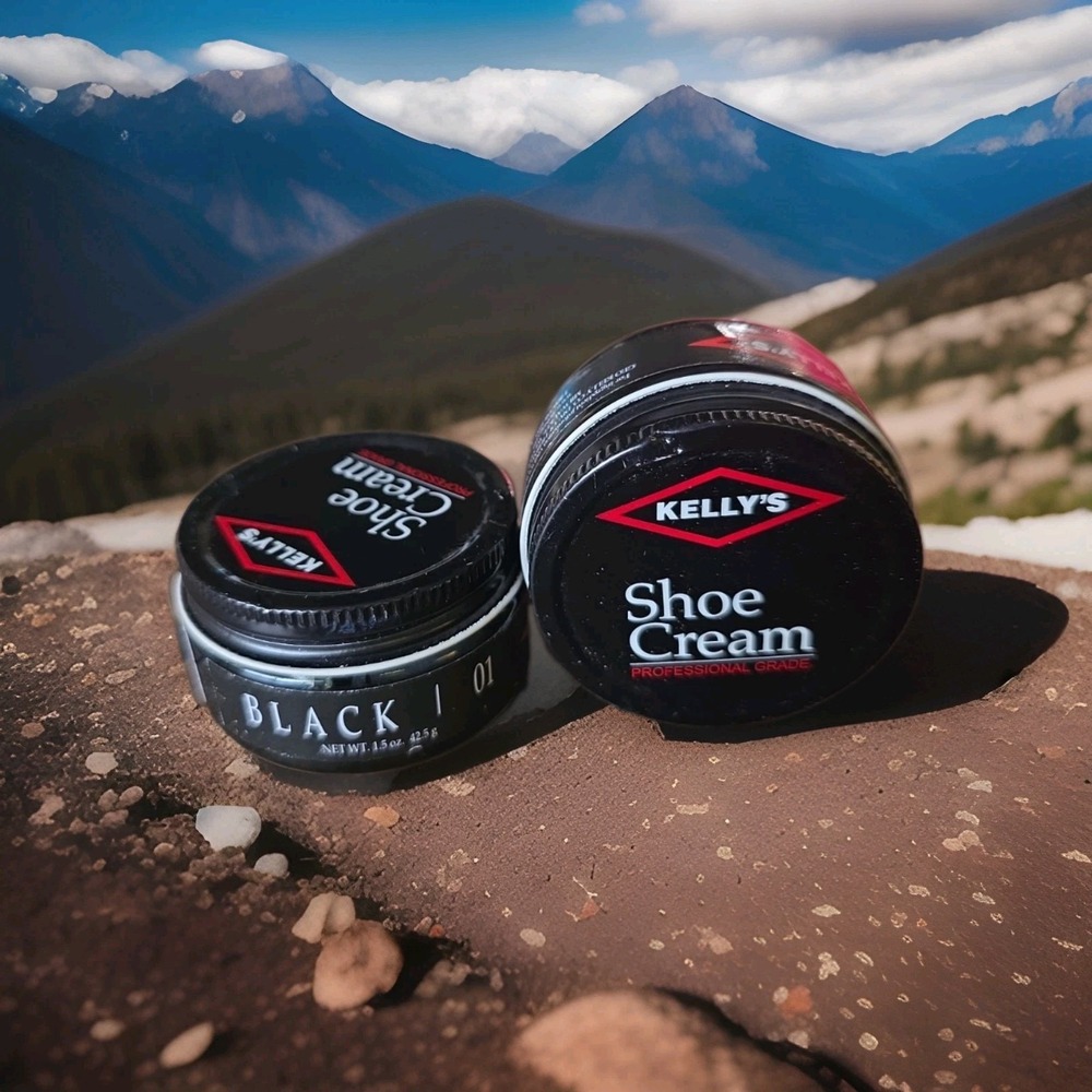 2X KELLY'S  WAXES SHOES BOOT/SHOE CREAM POLISH BLACK 1.5 OZ